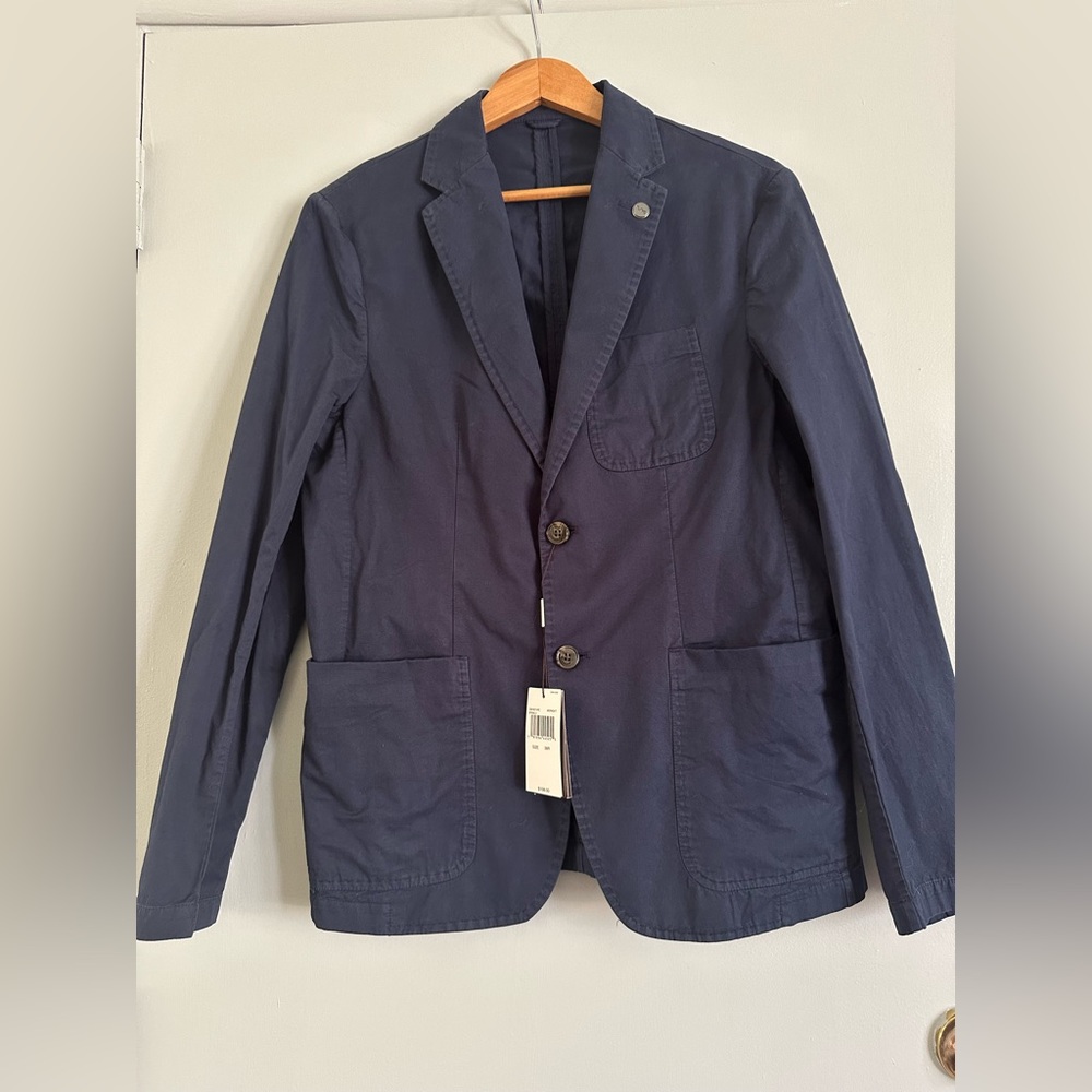 Men's MICHAEL KORS Navy Blue Cotton + Jacket Blazer Tagged 38R NWT NEW WOW! - Picture 12 of 16